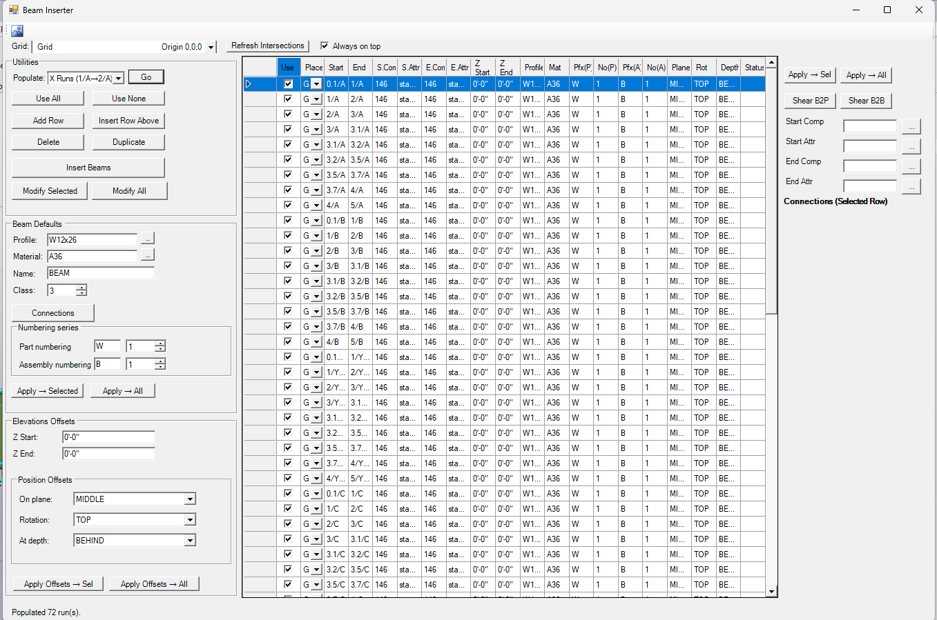 Beam Inserter Tool Screenshot